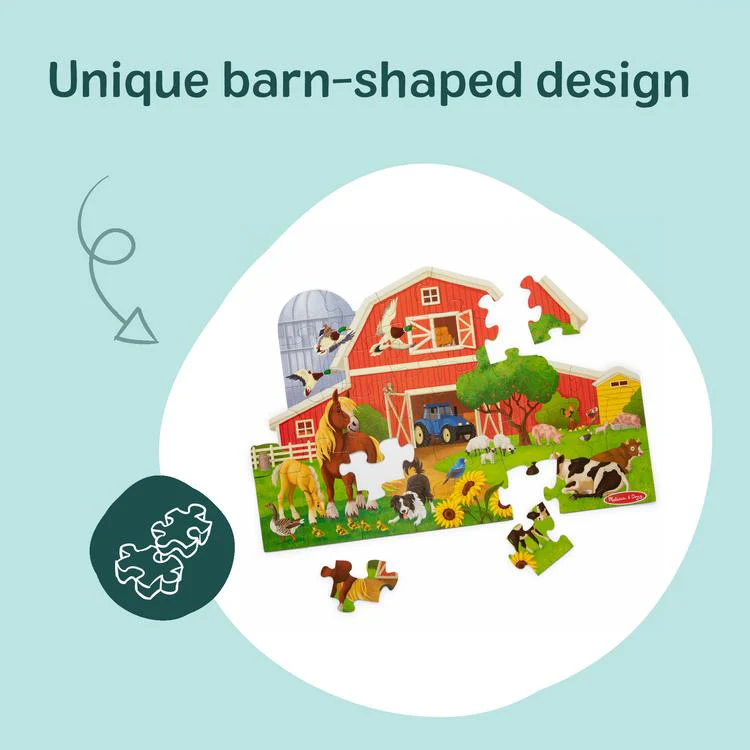 Busy Barn Shaped Floor Puzzle - 32 Pieces - Image 3