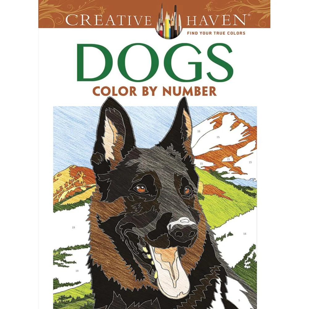 Creative Haven Dogs Color by Number Coloring Book