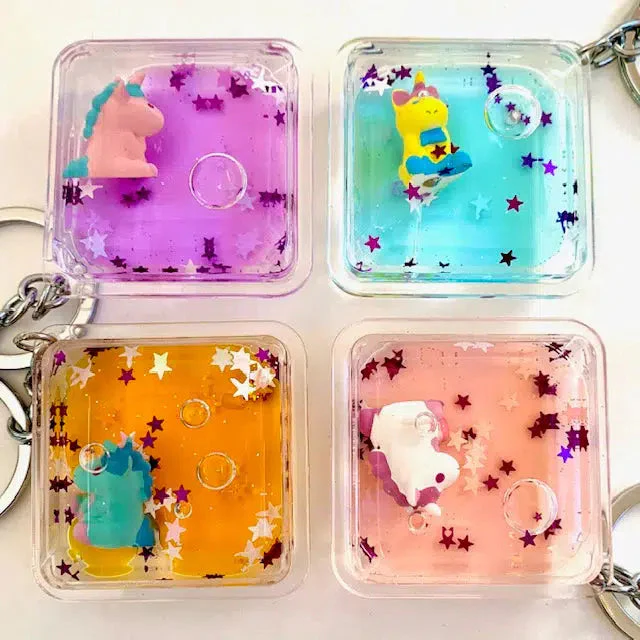 Floating Unicorn Charm Keyring