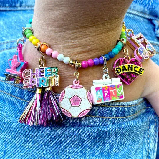 Gold Glitter Dance Heart Charm - Image 2