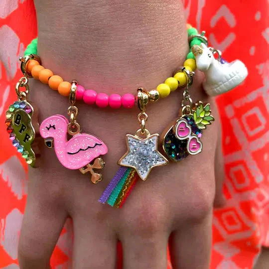 Gold Glitter Flamingo Charm - Image 2