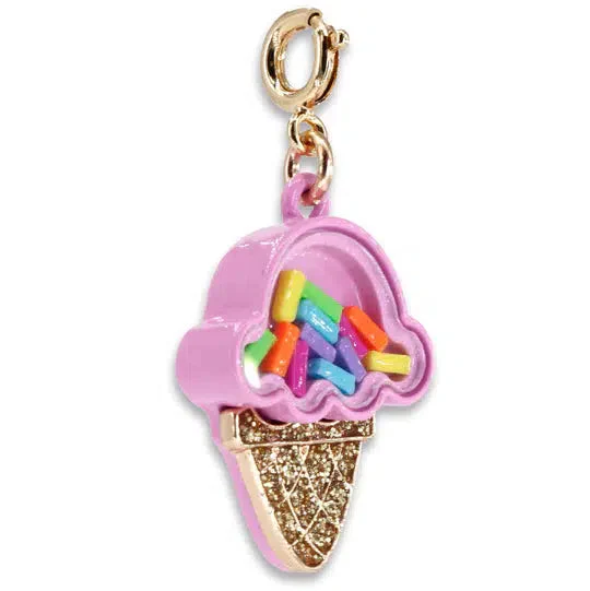 Gold Ice Cream Cone Shaker Charm - Image 2