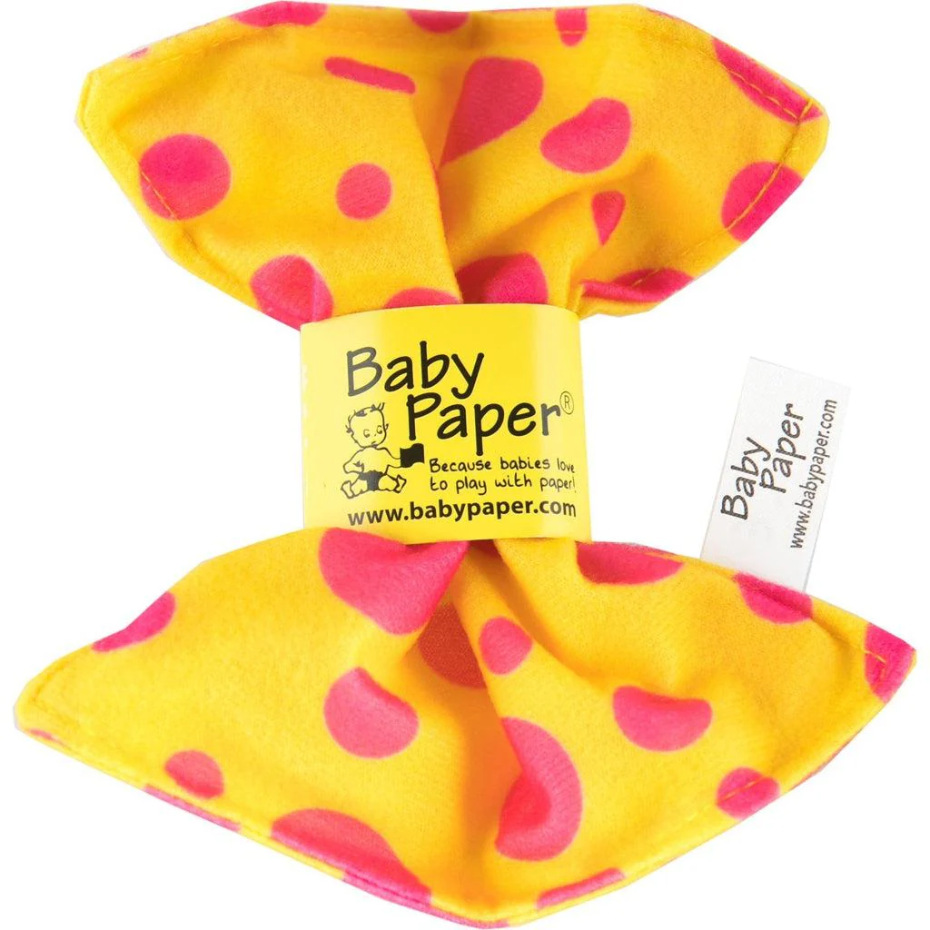 Yellow with Pink Dots Baby Paper